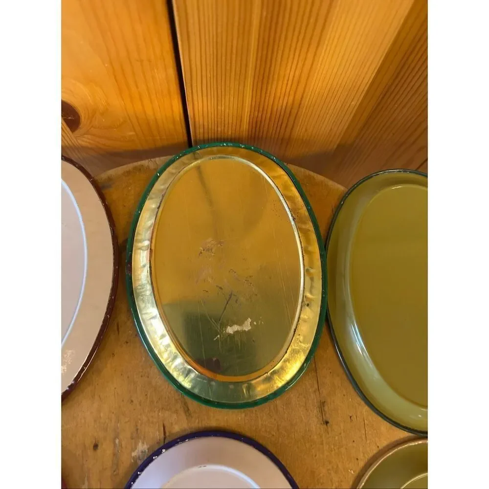 Vintage Victorian Collectible Coca Cola Mini Tin Oval Trays Made in Hong Kong 6